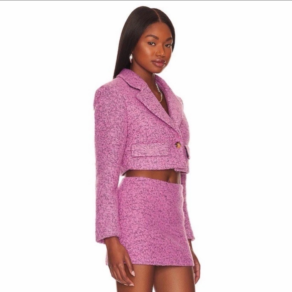 L'Academie Pink Tweed Jacket and skirt
